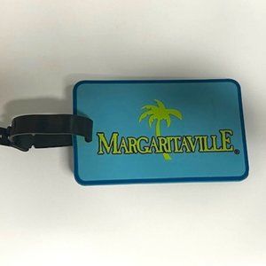 Jimmy Buffet Margaritaville Luggage Backpack ID Tag Blue Green Palm Tree 2.5"x4"